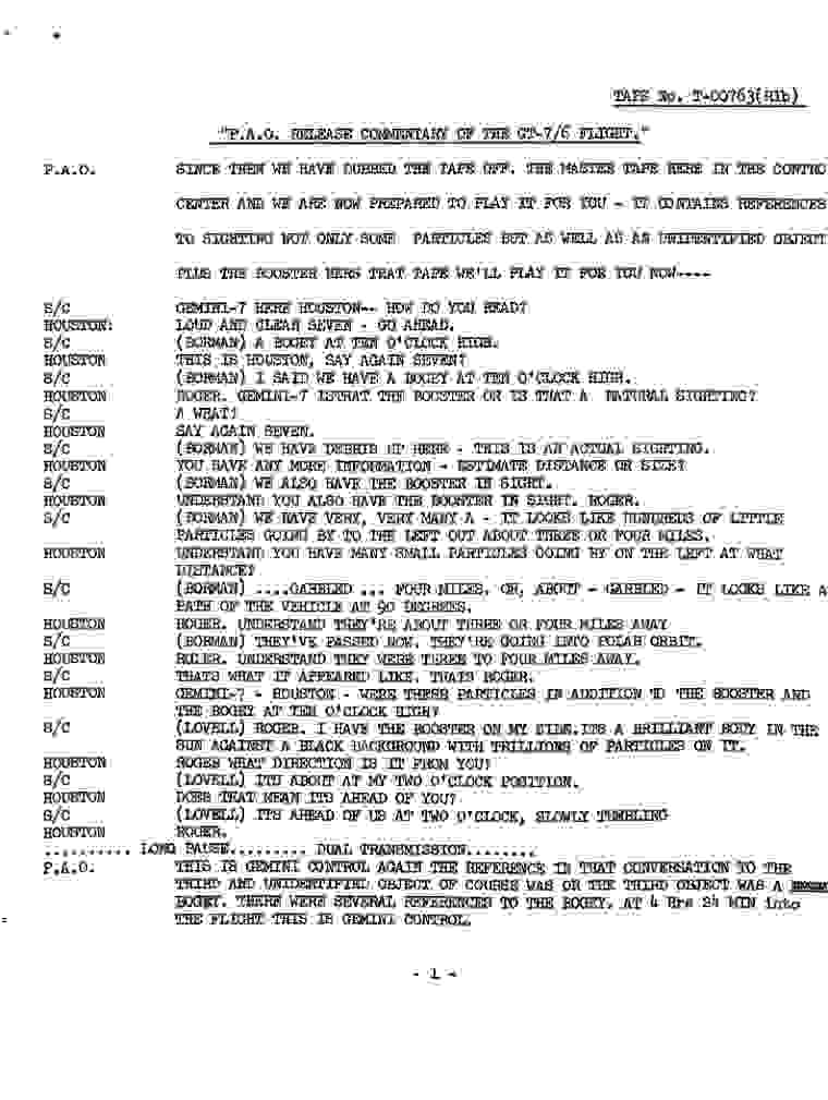 NASA-UAP-D003, Gemini 7 Transcript, 1965