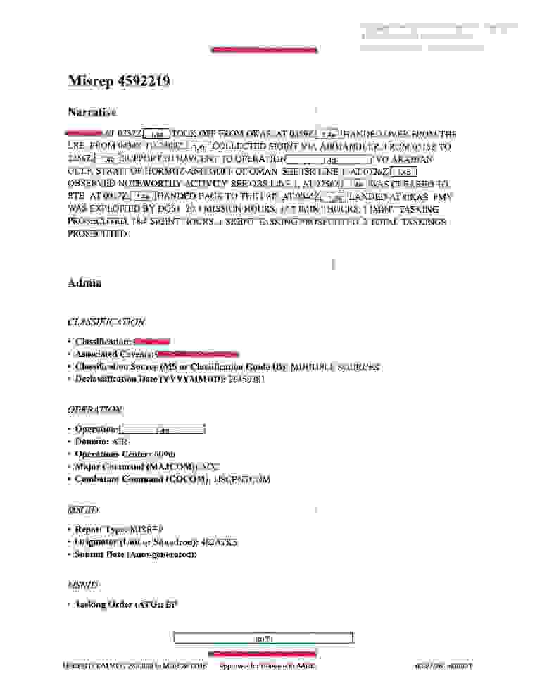 DOW-UAP-D060, Mission Report, Arabian Gulf, August 2020
