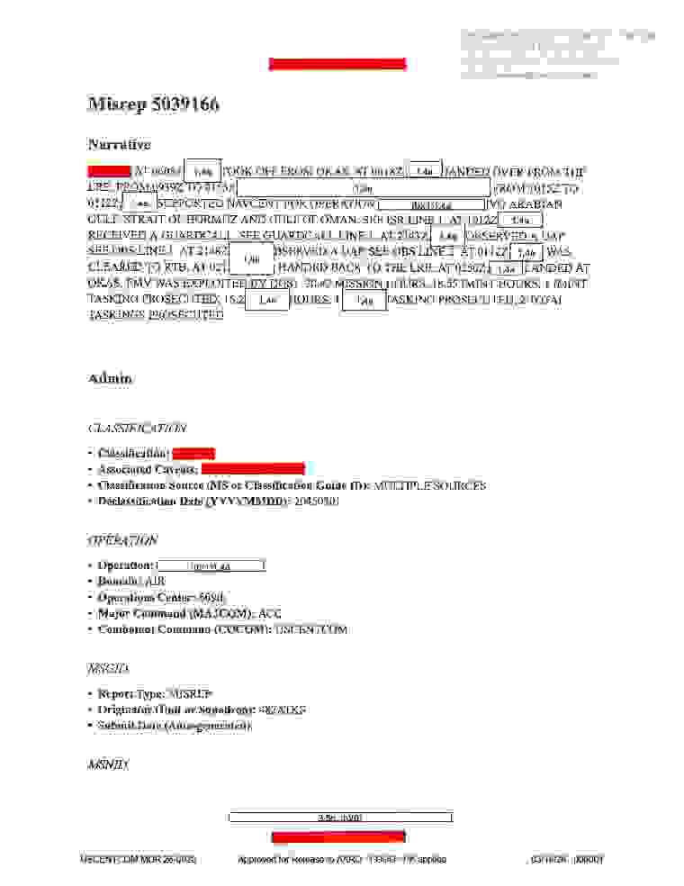 DOW-UAP-D064, Mission Report, Iran, November 2020