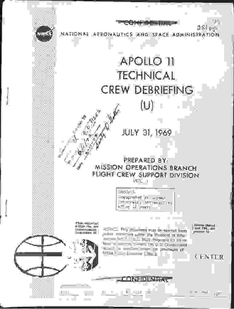 NASA-UAP-D004, Apollo 11 Technical Crew Debriefing, 1969