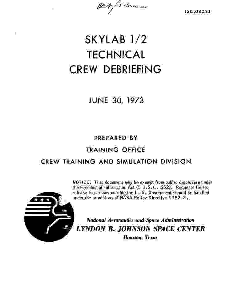 NASA-UAP-D007, Skylab Technical Crew Debriefing 1973