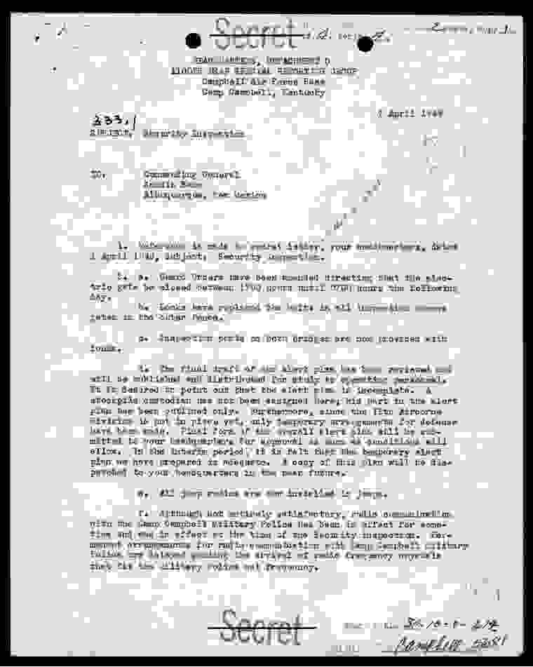 DOW-UAP-D017, UAP Reported at Sandia Base, 1948-1950