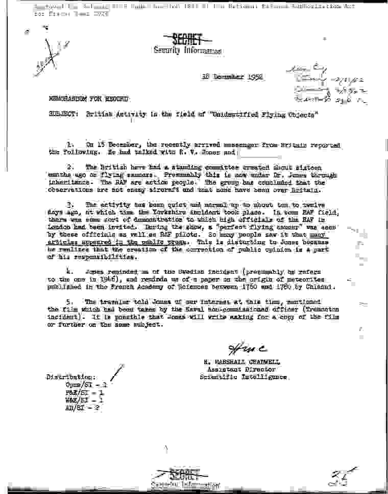 CIA-UAP-014, British activity in the Field of "Unidentified Flying Objects"