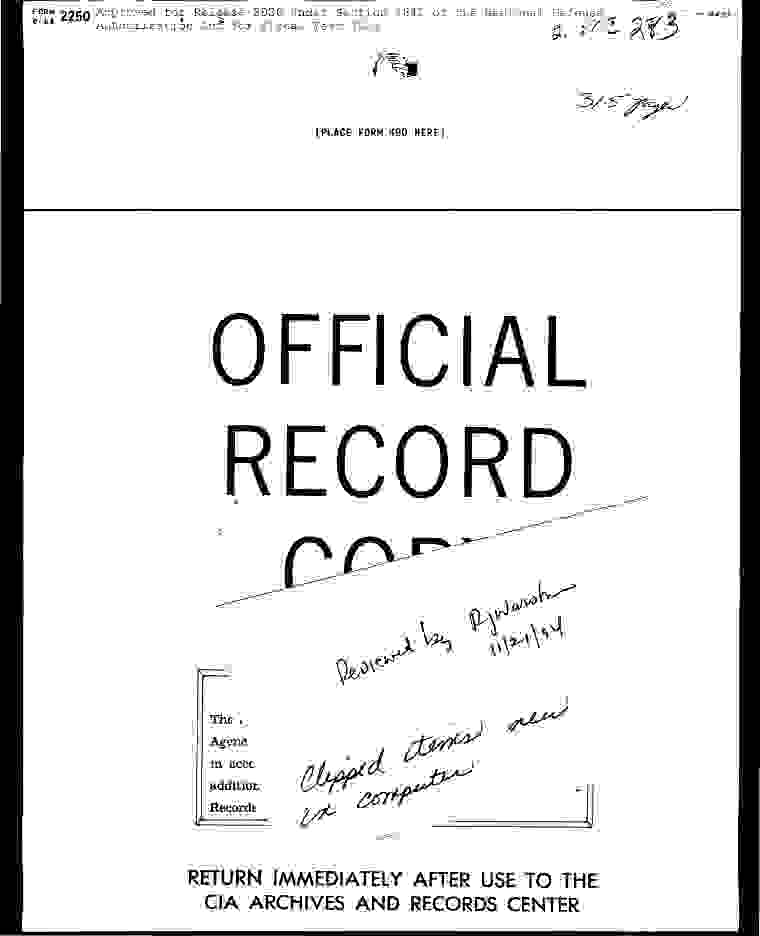 CIA-UAP-015, Project Blue Book Special Report No. 14 (Analysis of Reports of Unidentified Aerial Objects)