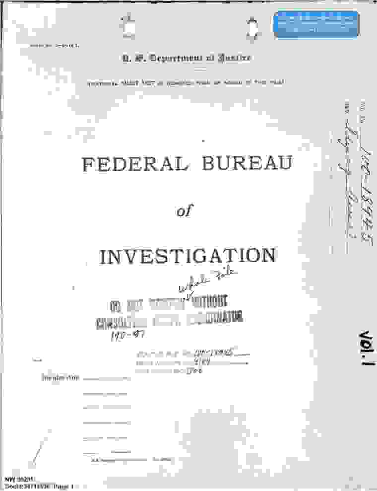 FBI-UAP-D013, Washington State ‘UFO’ Investigation, 1952-1960