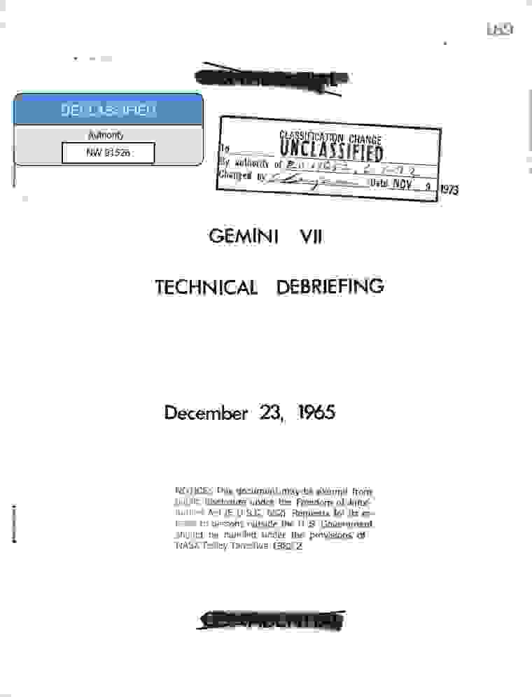 NASA-UAP-D021, Gemini 7 Technical Debriefing, 1965
