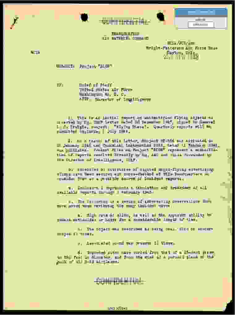 DOW-UAP-D097, Project Sign Progress Report, 1948