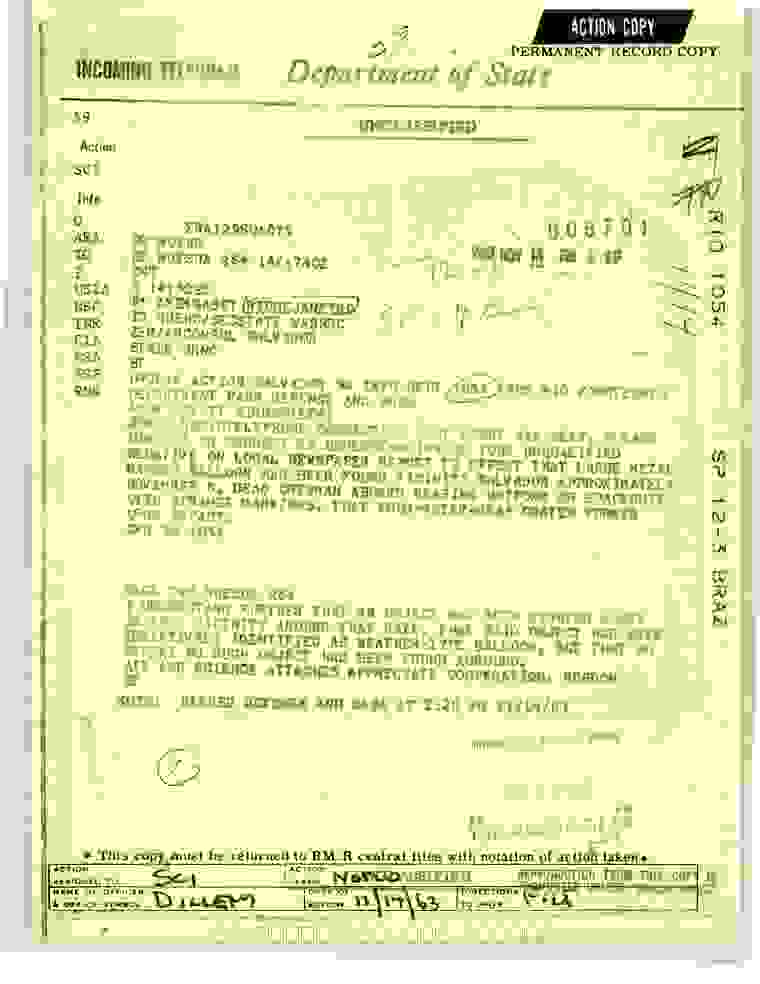 DOS-UAP-D001, Diplomatic Cable, Brazil, November 14, 1963