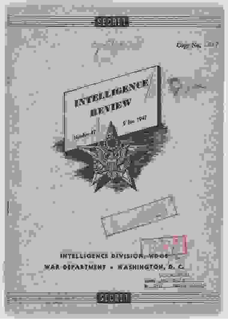 DOW-UAP-D099, Intelligence Review of “Ghost Rocket” Incidents, 1947