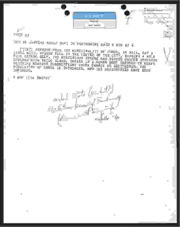 EOP-UAP-D001, NASC Inquiry into Bahia, Brazil Incident, November 13, 1963