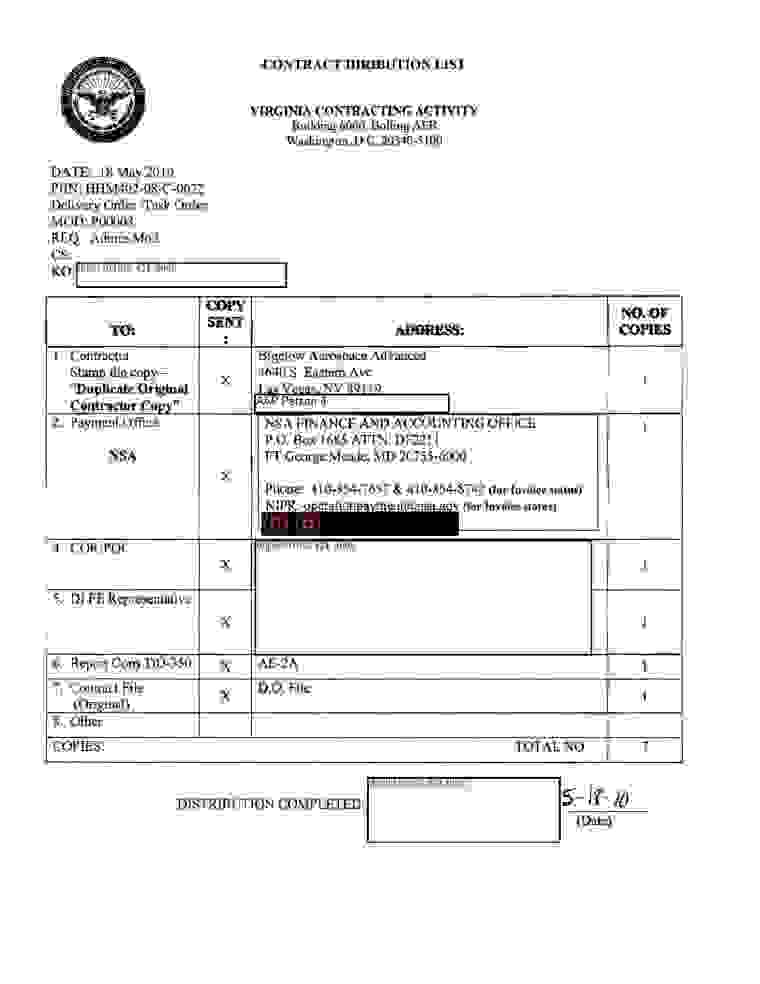 DOW-UAP-D114, AAWSAP Contract Modification P00003, May 2010