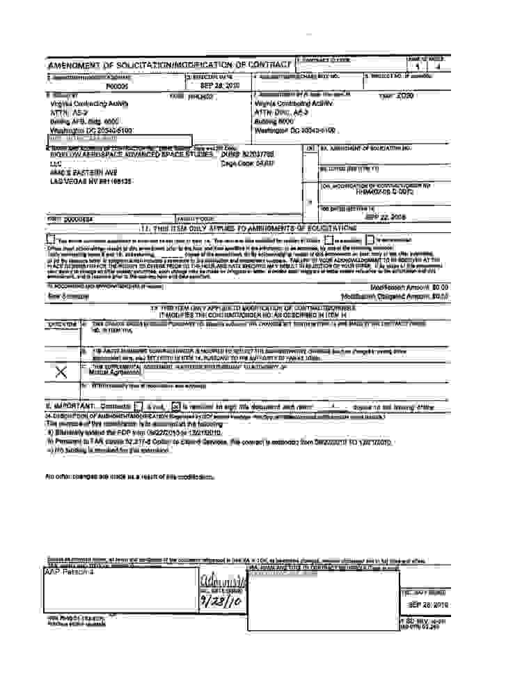 DOW-UAP-D116, AAWSAP Contract Modification P00005, September 2010