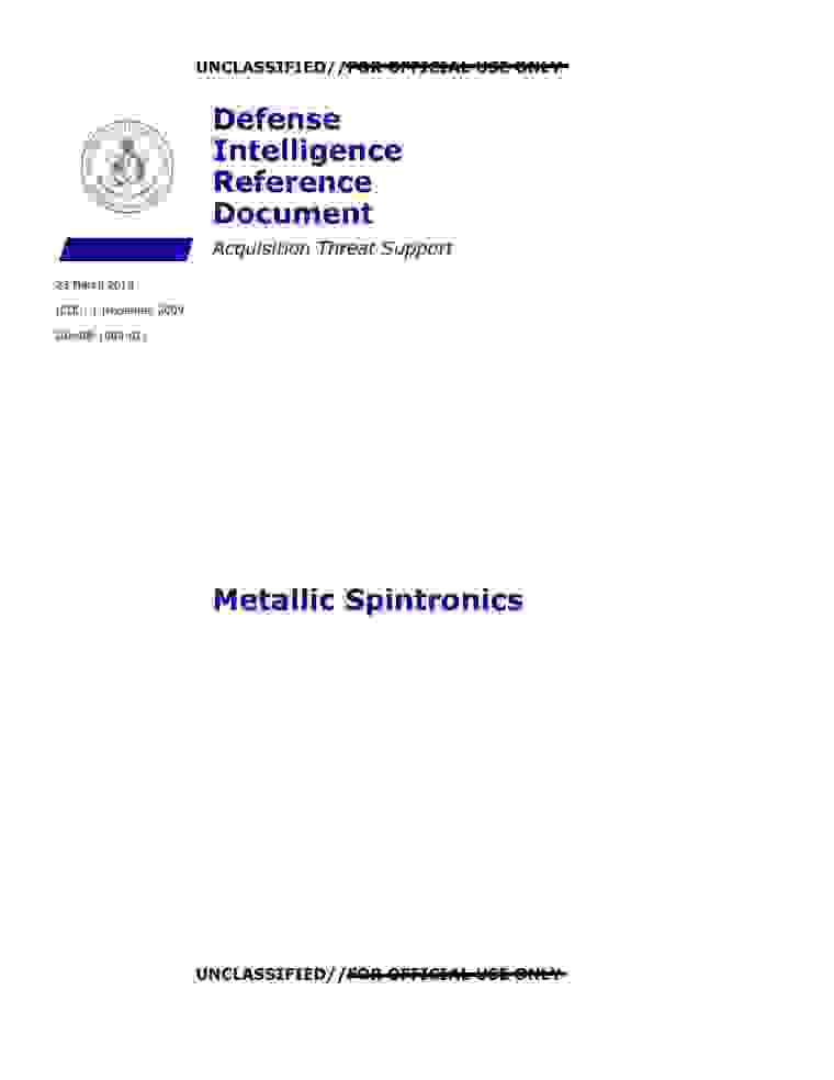 DOW-UAP-D129, AAWSAP DIRD, Metallic Spintronics, March 2010