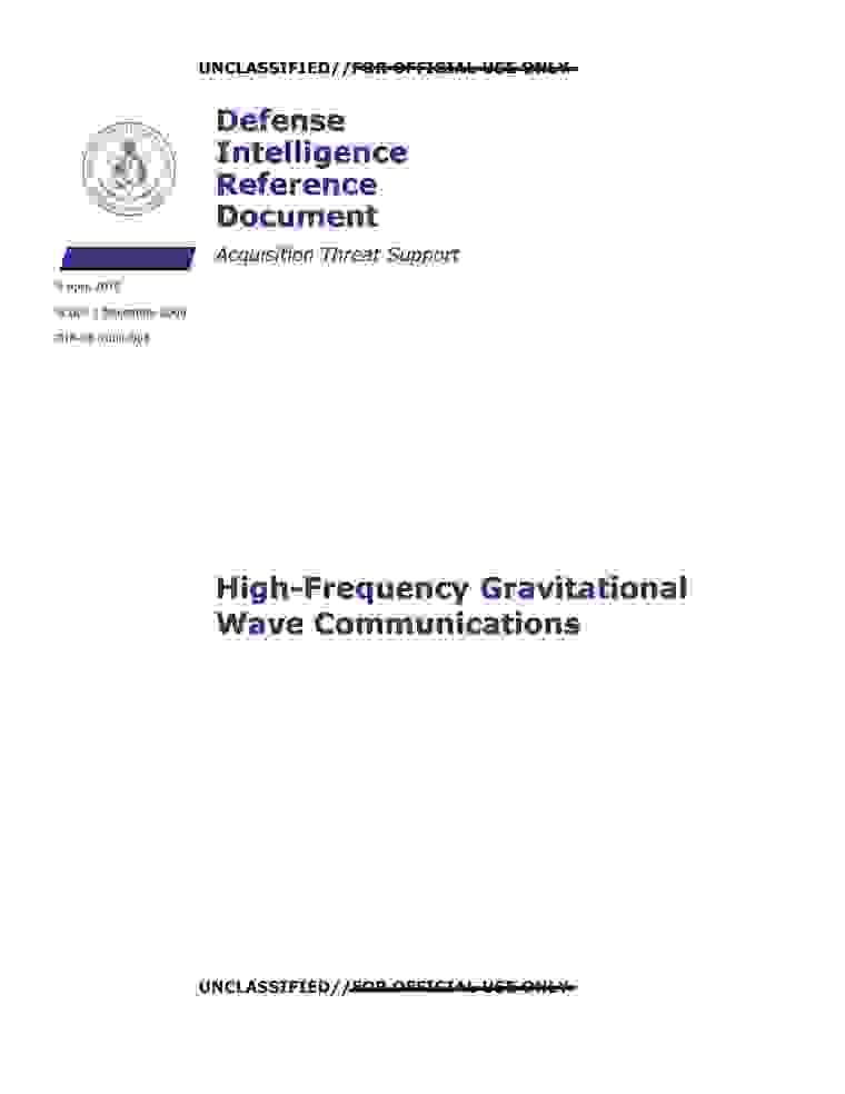 DOW-UAP-D140, AAWSAP DIRD, High-Frequency Gravitational Wave Communications, April 2010