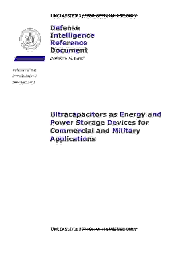 DOW-UAP-D147, AAWSAP DIRD, Ultracapacitors as Energy and Power Storage Devices, November 2010