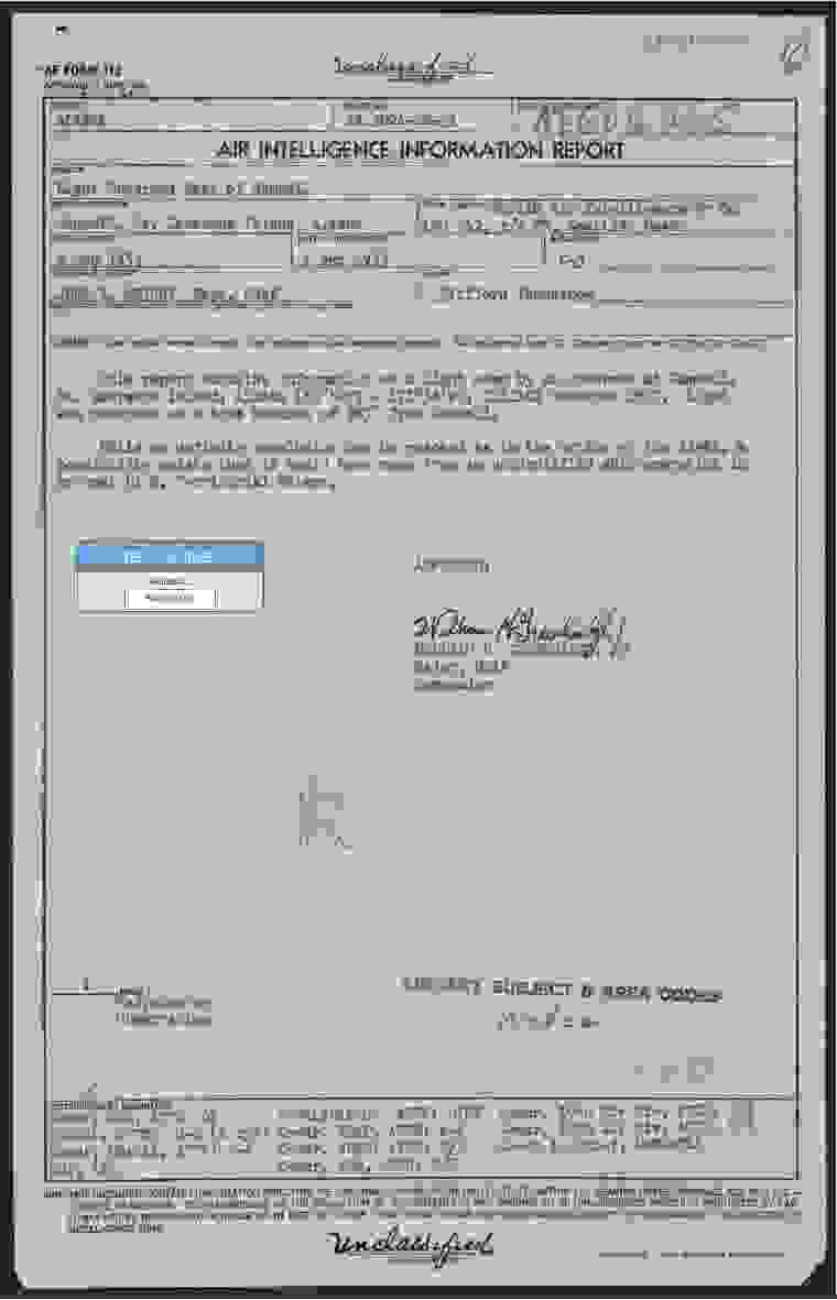 DOW-UAP-D162, Air Intelligence Information Report, Alaska, 1953