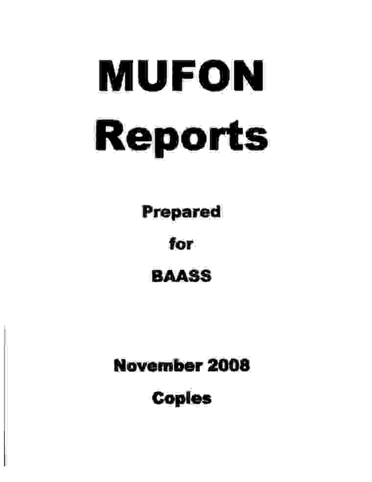 DOW-UAP-D166, MUFON Reports Prepared for BAASS, November 2008