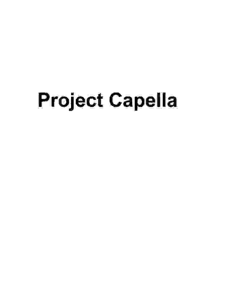 DOW-UAP-D167, Project Capella, December 2008