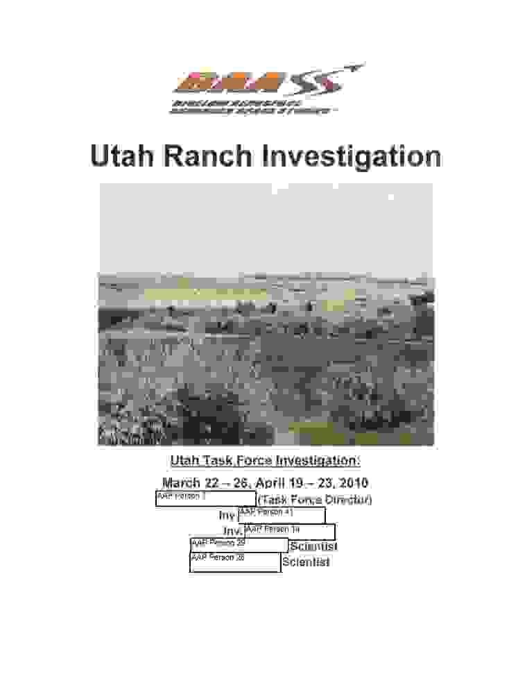 DOW-UAP-D174, Utah Ranch Investigation Report, April 2010