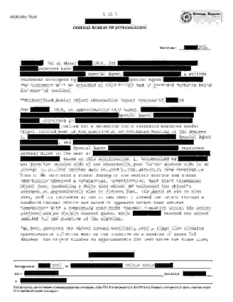 FBI-UAP-D043, FD-302, Unidentified Aerial Object Observation Report, 2026